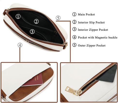 Crossbody Bags for Women Vegan Leather Purses Small Shoulder Handbags with Wide Strap in Saudi Arabia