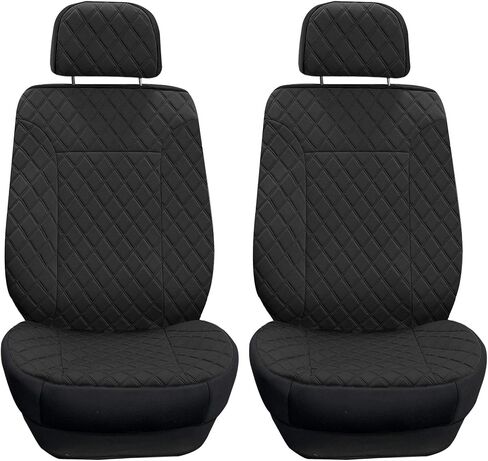 TLH Prestige 79 Diamond Stitch Black Neosupreme Car Seat Cushions, Two Pack Seat Covers for Cars Trucks SUV, Water Resistant Car Seat Cushion, Interior Accessories, Universal Fit Car Seat Protector in Kuwait