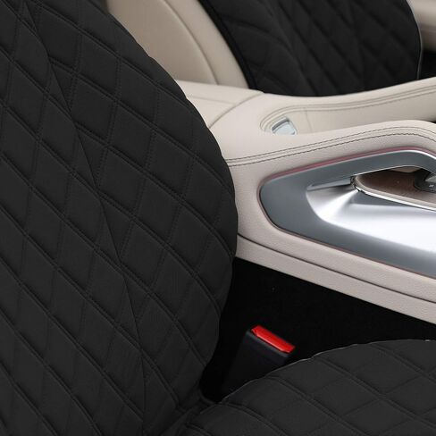TLH Prestige 79 Diamond Stitch Black Neosupreme Car Seat Cushions, Two Pack Seat Covers for Cars Trucks SUV, Water Resistant Car Seat Cushion, Interior Accessories, Universal Fit Car Seat Protector in Kuwait