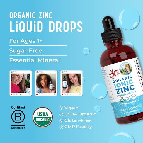 Zinc Supplements for Immune Support | Ionic Zinc for Kids & Adults | Liquid Zinc Supplement | 40 Day Supply | Zinc Sulfate | Skin Care Supplement | Vegan | Gluten Free | Glycerin Based | 4 oz in Kuwait