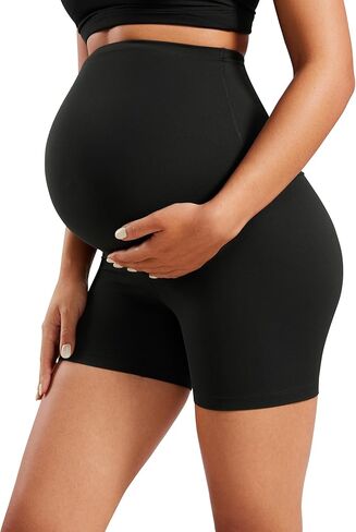 شورت يوجا للسيدات من CRZ YOGA فوق البطن مقاس 4 بوصات - شورت رياضي للجري أثناء الحمل لراكبي الدراجات النارية in Kuwait