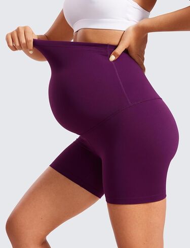 شورت يوجا للسيدات من CRZ YOGA فوق البطن مقاس 4 بوصات - شورت رياضي للجري أثناء الحمل لراكبي الدراجات النارية in Kuwait