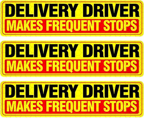 3 Pack Heavy Duty Magnetic Delivery Vehicle Frequent Stops Signs （3×12"×3") Delivery Driver Car Sign for Delivery Drivers, Reflective At Night in Saudi Arabia
