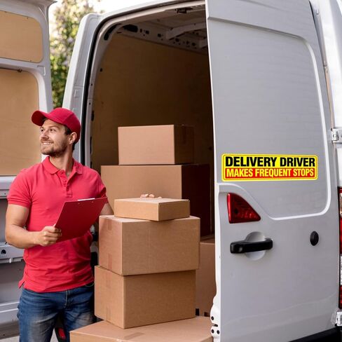 3 Pack Heavy Duty Magnetic Delivery Vehicle Frequent Stops Signs （3×12"×3") Delivery Driver Car Sign for Delivery Drivers, Reflective At Night in Saudi Arabia