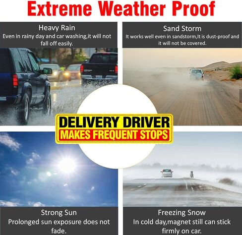 3 Pack Heavy Duty Magnetic Delivery Vehicle Frequent Stops Signs （3×12"×3") Delivery Driver Car Sign for Delivery Drivers, Reflective At Night in Saudi Arabia