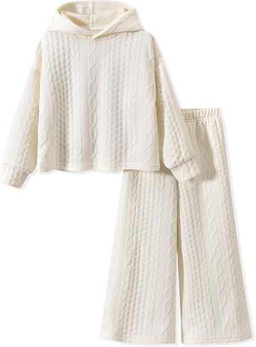 ملابس رياضية كاجوال للفتيات الصغيرات من fioukiay بلوفر وقلنسوة وبنطلون رياضي in Kuwait