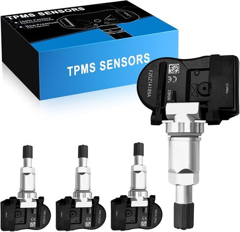Upgraded F2GZ1A189A TPMS Sensor Fit for:-Ford F150 Explorer Fusion Edge for:-Mustang Ranger for:-Lincoln MKZ MKX Continental 2016-2021 Tire Pressure Monitoring F2GZ-1A189-A Black (Set of 4) in Saudi Arabia