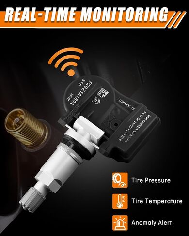 Upgraded F2GZ1A189A TPMS Sensor Fit for:-Ford F150 Explorer Fusion Edge for:-Mustang Ranger for:-Lincoln MKZ MKX Continental 2016-2021 Tire Pressure Monitoring F2GZ-1A189-A Black (Set of 4) in Saudi Arabia