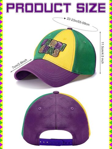 Coume 6 Pack Mardi Gras Baseball Caps for Women Men Mardi Gras Parade Costume Accessory Adjustable Hat Gift Mardi Gras Outfits for Women Men in Saudi Arabia