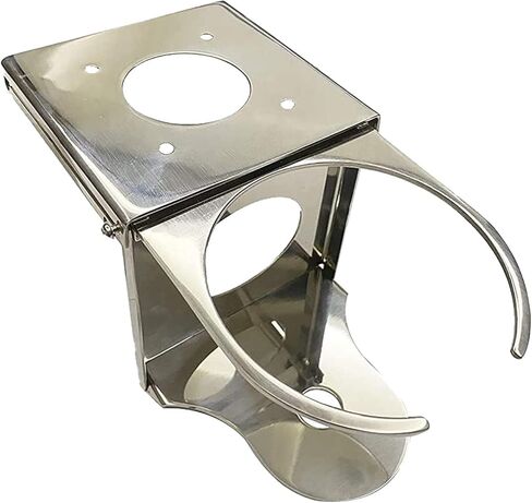 MARINE CITY 304 Grade Stainless Steel Adjustable Arms Folding Drink Cup Holder (3.26 x 3.39 Inches) for Deck Chairs – Tables – Marines – Boats – Ships – Yachts (Pack of 1) in Saudi Arabia