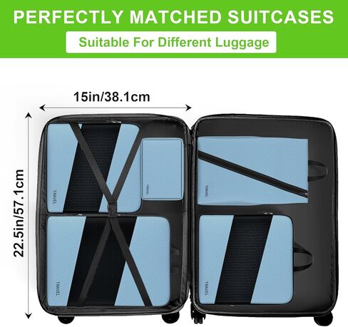 مكعبات التعبئة المضغوطة لحقائب السفر، مجموعة UNTIFUL 6 مكعبات لتنظيم السفر لأساسيات السفر in Kuwait