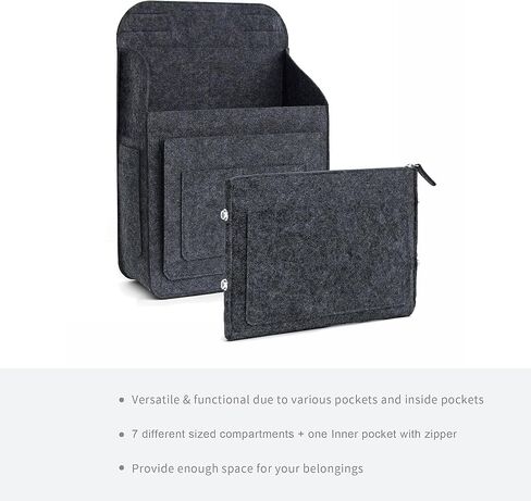 Lucky Sign backpack organiser,bag organiser felt,lightweight pocket organizer, Dark Grey, L in Saudi Arabia