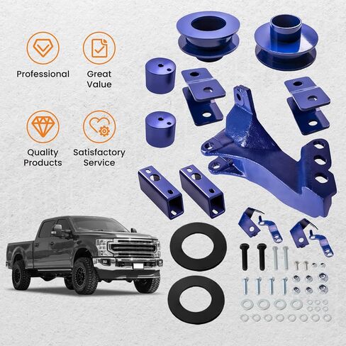 مجموعة رفع التسوية maxpeedingrods 2.5 بوصة لسيارة Ford F250 F350 F450 2011-2022 Super Duty 4WD، فاصل ملف الدعامة الأمامية مع دعامة نقل شريط المسار in Kuwait