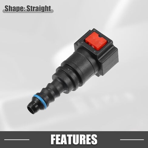 Car Fuel Line Hose Quick Release Connector Straight 5/16" 7.89mm SAE to 1/4" 6mm Disconnect Hose Plastic Red (Set of 2) in Saudi Arabia