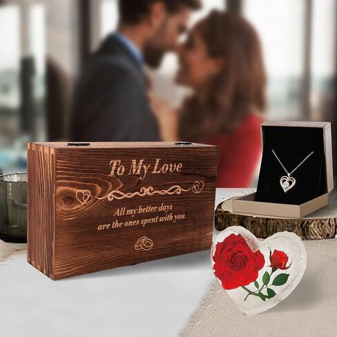 Preserved Red Real Rose Valentines Day Gifts for Her Present,Romantic Valentines Day Gifts for Wife Gifts from Husband,to My Love Valentines Day Gifts for Her Unique （Ring&White） in Saudi Arabia