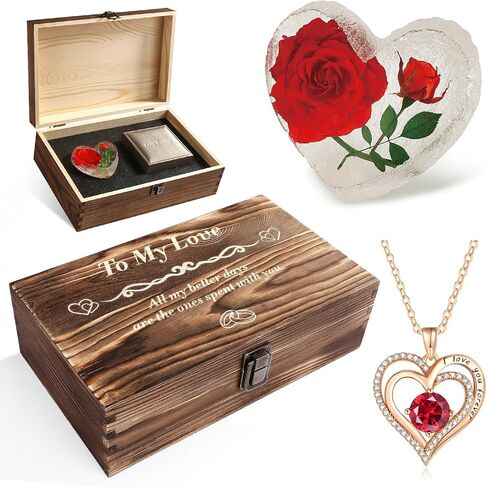 Preserved Red Real Rose Valentines Day Gifts for Her Present,Romantic Valentines Day Gifts for Wife Gifts from Husband,to My Love Valentines Day Gifts for Her Unique （Ring&White） in Saudi Arabia