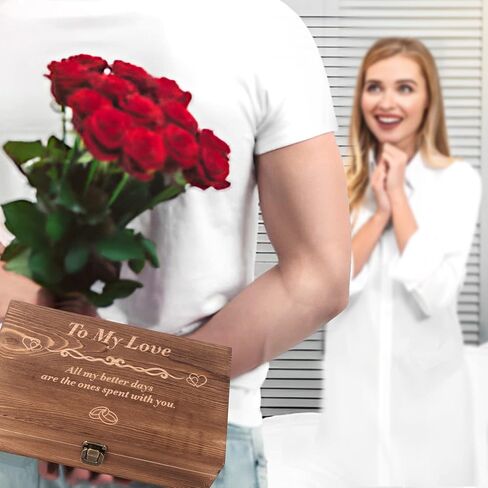 Preserved Red Real Rose Valentines Day Gifts for Her Present,Romantic Valentines Day Gifts for Wife Gifts from Husband,to My Love Valentines Day Gifts for Her Unique （Ring&White） in Saudi Arabia