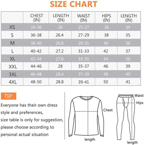 SIMIYA Thermal Underwear Set for Men Long Johns with Fleece Lined in Saudi Arabia