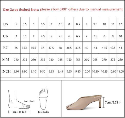 Womens Kitten Heels Square Closed Toe Stiletto Mule Heels Slip on Sandals Comfort Dress Party Pumps in Saudi Arabia