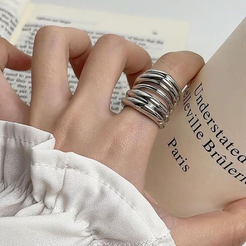 Multilaye Round Wrap Thumb Rings for Women Geometry Crossover Spiral Band Ring Gold Silver Line Stacked Finger Rings Fashion Jewelry Gifts in Kuwait