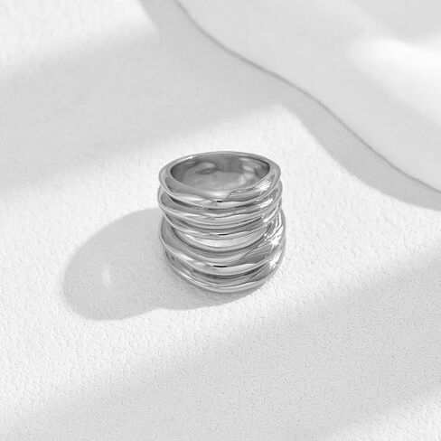 Multilaye Round Wrap Thumb Rings for Women Geometry Crossover Spiral Band Ring Gold Silver Line Stacked Finger Rings Fashion Jewelry Gifts in Kuwait
