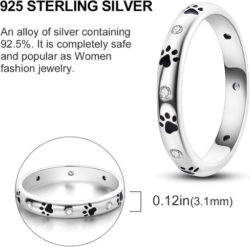 MULA S925 Sterling Silver Rings for Women Moon Star Rings Cubic Zirconia Band Ring Stackable Vintage Rings Statement Women Rings in Kuwait
