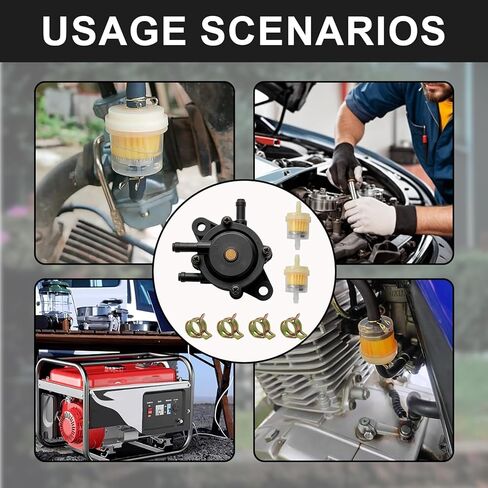 808656 مجموعة مضخة الوقود الفراغية، فلتر وقود الغاز مع المشابك، مضخة الوقود المتوافقة مع Kohler 17HP-25 HP Briggs وStratton John Deere Honda Yamaha Lawn Mower Tractor محرك صغير in Kuwait