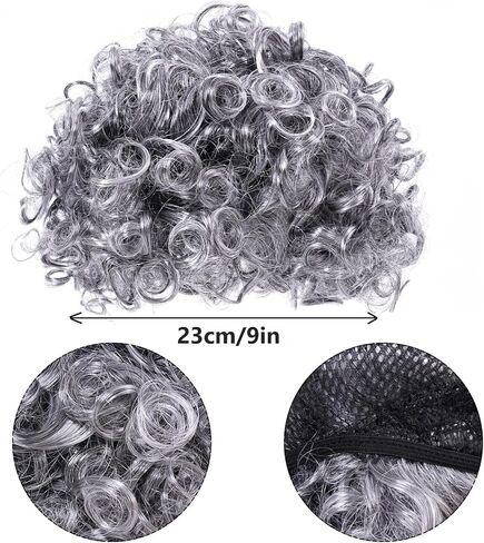 مجموعة أزياء السيدة العجوز مكونة من 9 قطع، نظارات شعر مستعار وإكسسوارات مجوهرات اللؤلؤ وحقيبة يد وأغطية شعر مستعار لحفلات الهالوين التنكرية in Kuwait