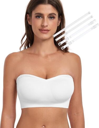 Strapless Bra for Women-Convertible Comfort Bandeau Bra with Non-Slip Silicone,Seamless Wirefree Padded Bralette in Saudi Arabia