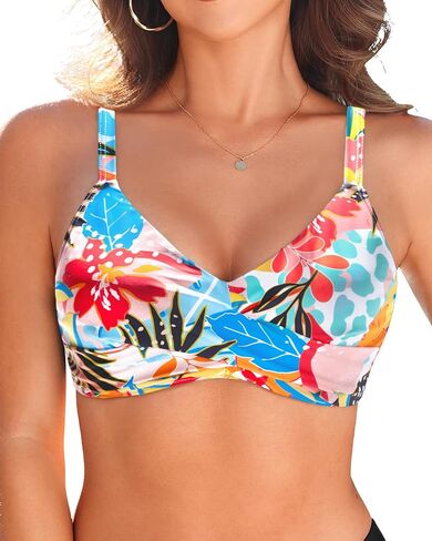 Women Underwire Bikini Top Only - Push Up Bathing Suit Top Padded Swim Bra 2025 Swimsuits Top in Kuwait