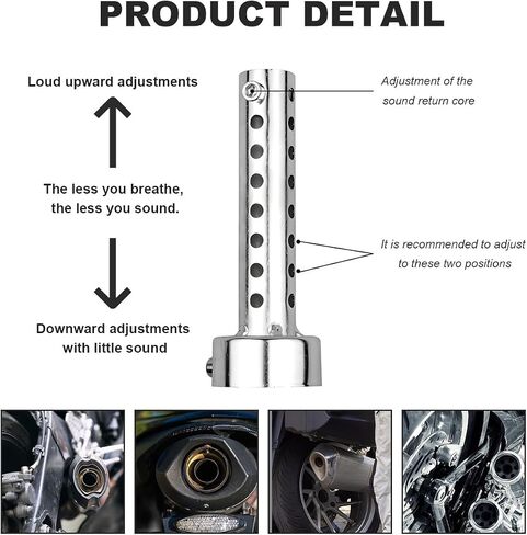 Motorcycle Exhaust Silencer, Stainless Steel Motorcycle Exhaust Muffler Insert, Exhaust Muffler Assembly Turbo Sound Muffler for Motorbike, Universal Motorcycle Accessories (60mm) in Saudi Arabia