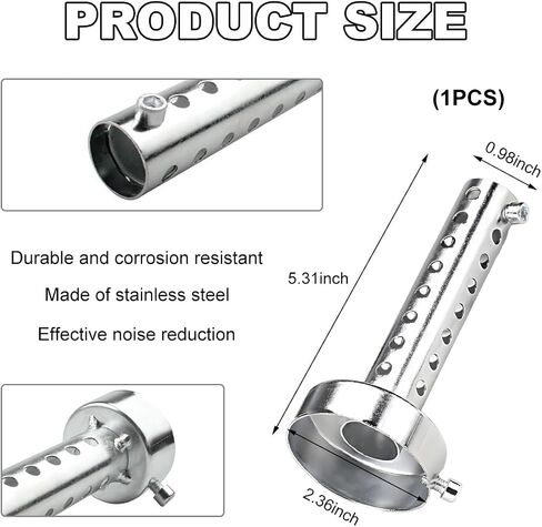 Motorcycle Exhaust Silencer, Stainless Steel Motorcycle Exhaust Muffler Insert, Exhaust Muffler Assembly Turbo Sound Muffler for Motorbike, Universal Motorcycle Accessories (60mm) in Saudi Arabia