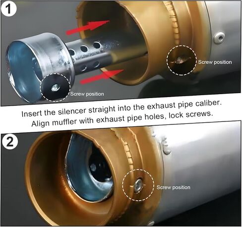 Motorcycle Exhaust Silencer, Stainless Steel Motorcycle Exhaust Muffler Insert, Exhaust Muffler Assembly Turbo Sound Muffler for Motorbike, Universal Motorcycle Accessories (60mm) in Saudi Arabia