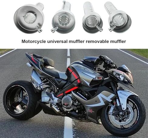 Motorcycle Exhaust Silencer, Stainless Steel Motorcycle Exhaust Muffler Insert, Exhaust Muffler Assembly Turbo Sound Muffler for Motorbike, Universal Motorcycle Accessories (60mm) in Saudi Arabia