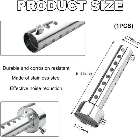 Motorcycle Exhaust Silencer, Stainless Steel Motorcycle Exhaust Muffler Insert, Exhaust Muffler Assembly Turbo Sound Muffler for Motorbike, Universal Motorcycle Accessories (60mm) in Saudi Arabia