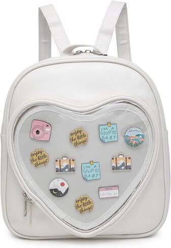 Ita Bag Backpack PU Leather Heart Shaped Purse JK Uniform Bags for Anime Pins Display in Kuwait