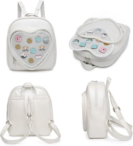 Ita Bag Backpack PU Leather Heart Shaped Purse JK Uniform Bags for Anime Pins Display in Kuwait