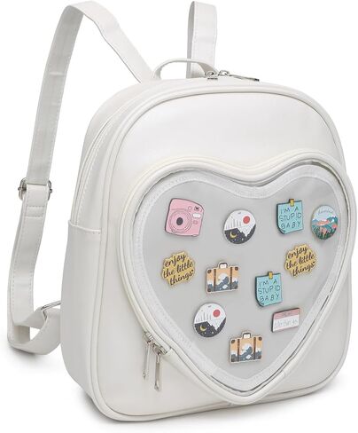 Ita Bag Backpack PU Leather Heart Shaped Purse JK Uniform Bags for Anime Pins Display in Kuwait