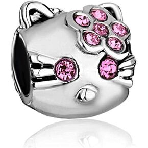 Kitty Cat 925 Sterling Silver Charms Beads Pendants for Pandora Bracelets & Necklaces Etc