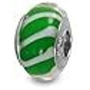 غالاكسي الذهب GG حقيقية زجاج مورانو سحر صالح باندورا سحر الأساور، 925 الفضة الاسترليني الملونة دوامة قوس قزح الأخضر خطوط بيضاء سحر حبة الزجاج الأصلي لسوار وقلادة in Kuwait