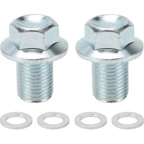 1 Set Universal Oil Drain Plug Anti Leakage 1.02" Height Oil Pan Drain Bolt Screw Thread Repair with Gasket Silver Tone Steel Aluminum M12x1.25