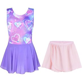 مجموعة من ثياب الرقص للفتيات ذات القلب الأرجواني والوردي مقاس 4t 5t in Kuwait