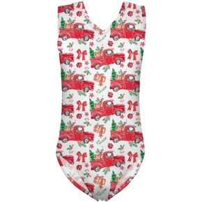 Rnyleeg Christmas Gymnastic Leotards for Girl Sleeveless Athletic Dance Bodysuit Outfit 3-14 Years