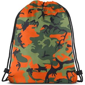 Camo Drawstring Bag Bloodshot Camouflage Red Urban Gym Bag Sports Backpack Lightweight Waterproof Bag for Men Women Outdoor Gym Sport