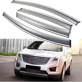 واقي من الشمس/المطر، واقي نافذة منحرف للرياح متوافق مع 2017-2024 كاديلاك XT5، درع واقي من الشمس، شريط على 4 قطع