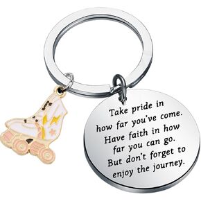 FUSTMW Roller Skater Gifts Roller Skate Keychain Pendant Roller Skating Gifts Roller Skate Lovers Gifts Jewelry (roller skater keychain)
