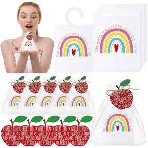 20 Set Christmas Teacher Appreciation Gifts Scented Sachets Bag Bulk Air Fresher Hanging Ornaments for Women Teacher Christmas Stocking Stuffers Tree Ornament Drawer Closet Home Fragrance