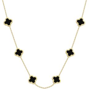 HighSpark Four Leaf Clover Choker Necklace | 18K Gold Plated Clover Necklace for Women | Lovely Gift