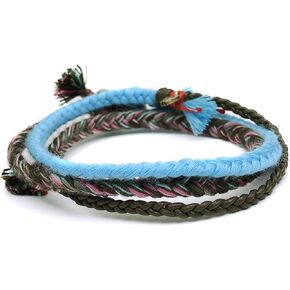 3Mix.69 Layered Wish Leather Thread Bracelet Gift for Mom Girlfriend Boyfriend BF Couple 24.8 inches