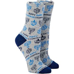 Rite Lite Chanukah Socks, Adult Crew, Happy Chanukah, Carded